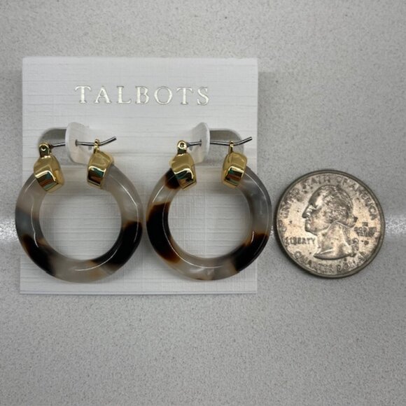 NWT Talbots Tortoise Hoop Earrings - Picture 5 of 5